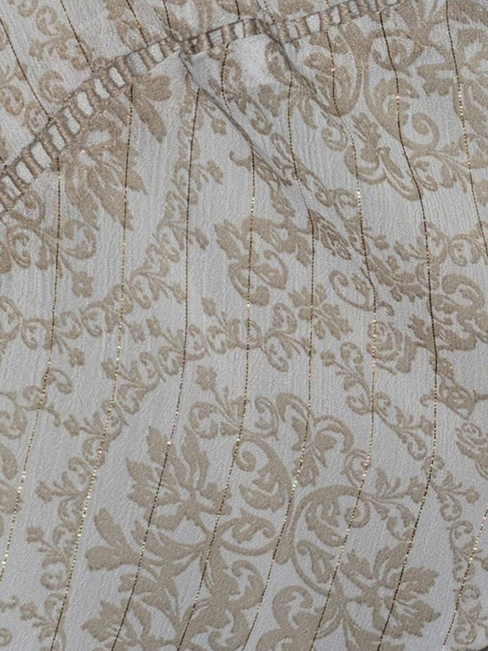 Boho Cream Paisley Maxi Dress Puff Sleeves-NWOT - Picture 9 of 11